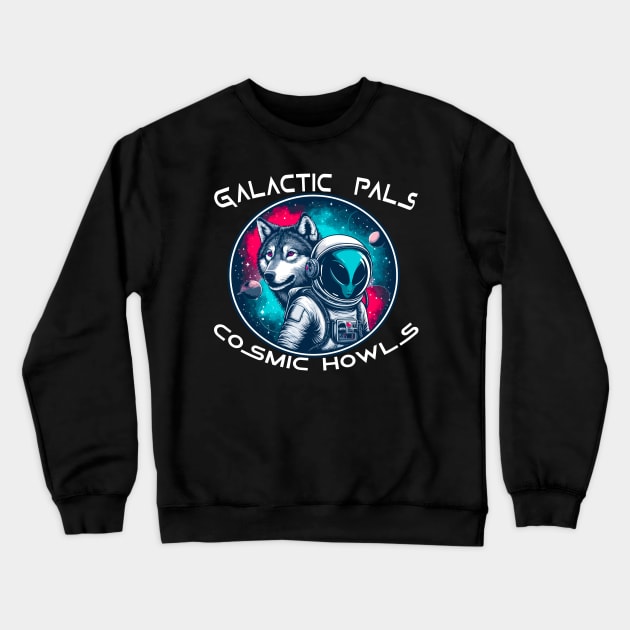 Wolf Space Crewneck Sweatshirt by Outrageous Flavors